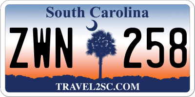 SC license plate ZWN258