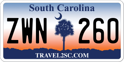 SC license plate ZWN260