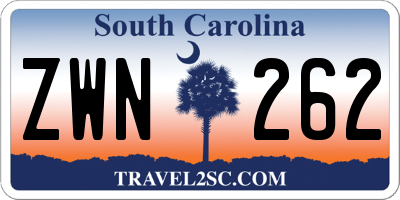 SC license plate ZWN262