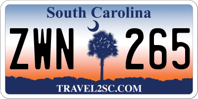 SC license plate ZWN265