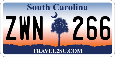 SC license plate ZWN266