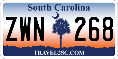 SC license plate ZWN268