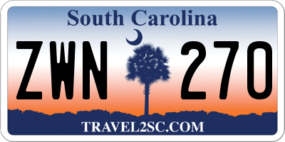 SC license plate ZWN270
