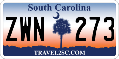 SC license plate ZWN273