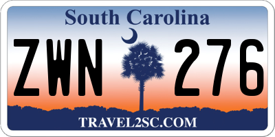 SC license plate ZWN276