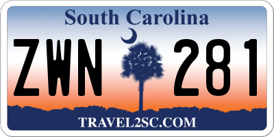 SC license plate ZWN281