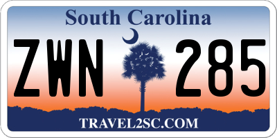 SC license plate ZWN285