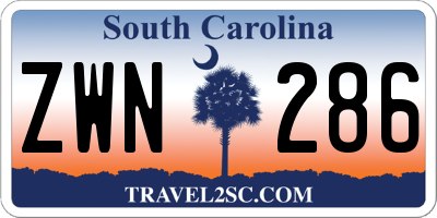 SC license plate ZWN286