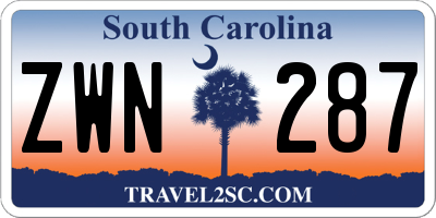 SC license plate ZWN287