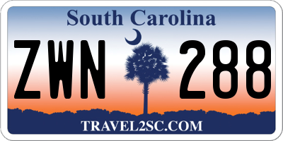 SC license plate ZWN288