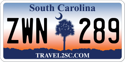 SC license plate ZWN289