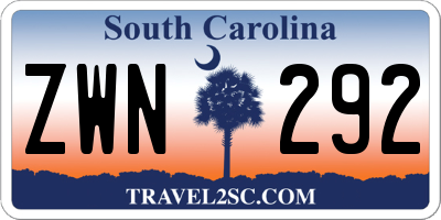 SC license plate ZWN292