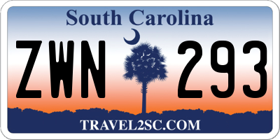 SC license plate ZWN293