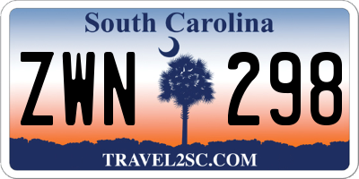 SC license plate ZWN298