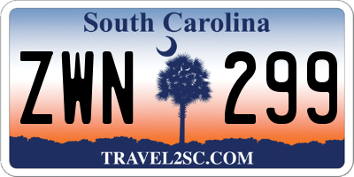 SC license plate ZWN299