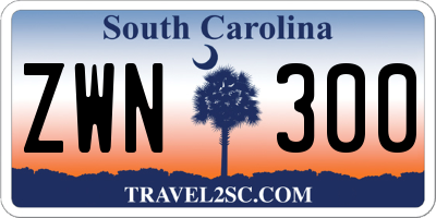 SC license plate ZWN300