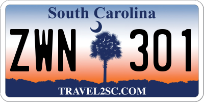 SC license plate ZWN301