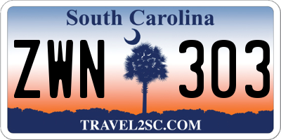 SC license plate ZWN303