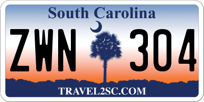SC license plate ZWN304