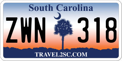 SC license plate ZWN318