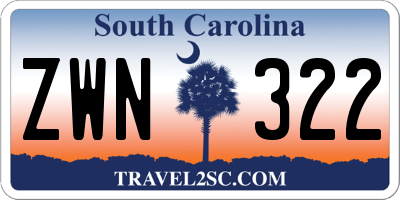 SC license plate ZWN322