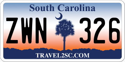 SC license plate ZWN326