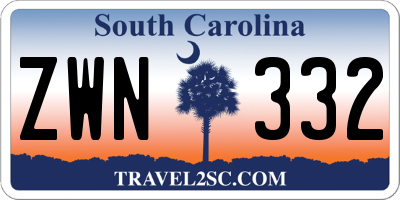 SC license plate ZWN332