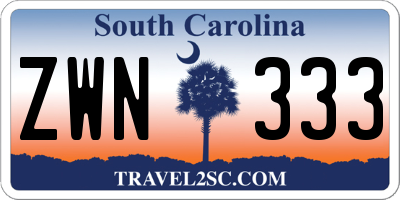 SC license plate ZWN333