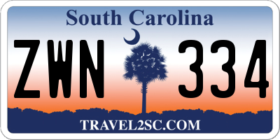 SC license plate ZWN334