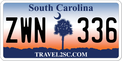 SC license plate ZWN336