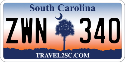 SC license plate ZWN340