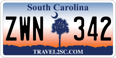 SC license plate ZWN342