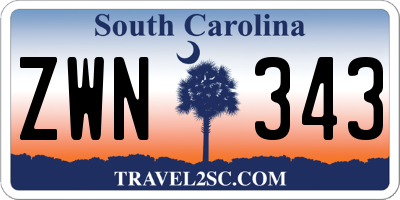 SC license plate ZWN343
