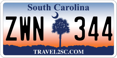 SC license plate ZWN344