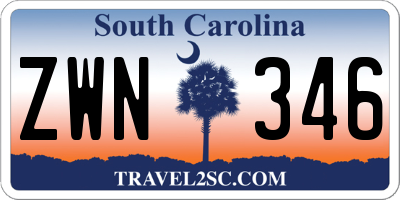 SC license plate ZWN346