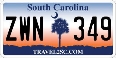 SC license plate ZWN349
