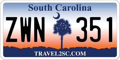 SC license plate ZWN351