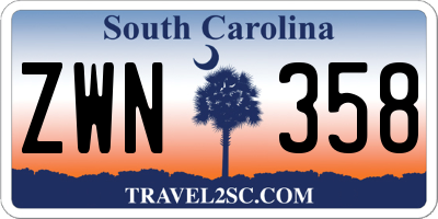 SC license plate ZWN358