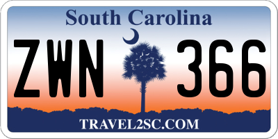 SC license plate ZWN366