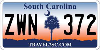 SC license plate ZWN372