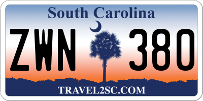 SC license plate ZWN380