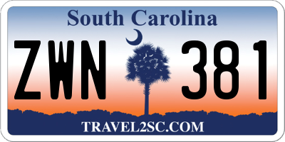 SC license plate ZWN381