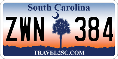 SC license plate ZWN384