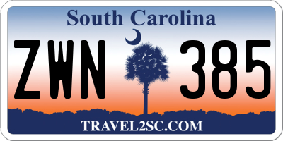SC license plate ZWN385