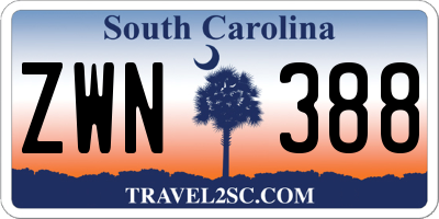 SC license plate ZWN388