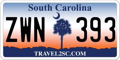 SC license plate ZWN393
