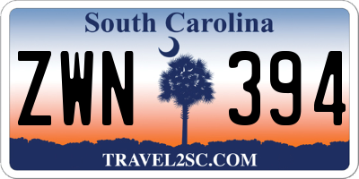 SC license plate ZWN394