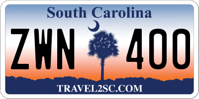 SC license plate ZWN400