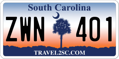 SC license plate ZWN401