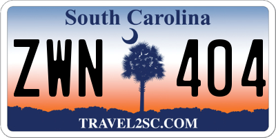 SC license plate ZWN404